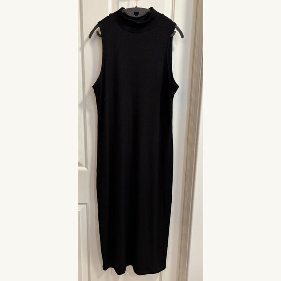 GAP Black Ribbed Mock Neck Sleeveless Maxi Dress | Size XL - Picture 1 of 12